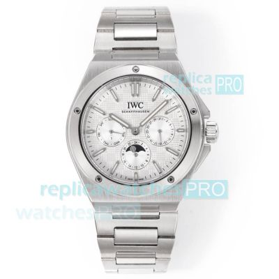 Swiss Copy IWC Schaffhausen Ingenieur Stainless Steel White Dial Perpetual Calendar Watch 